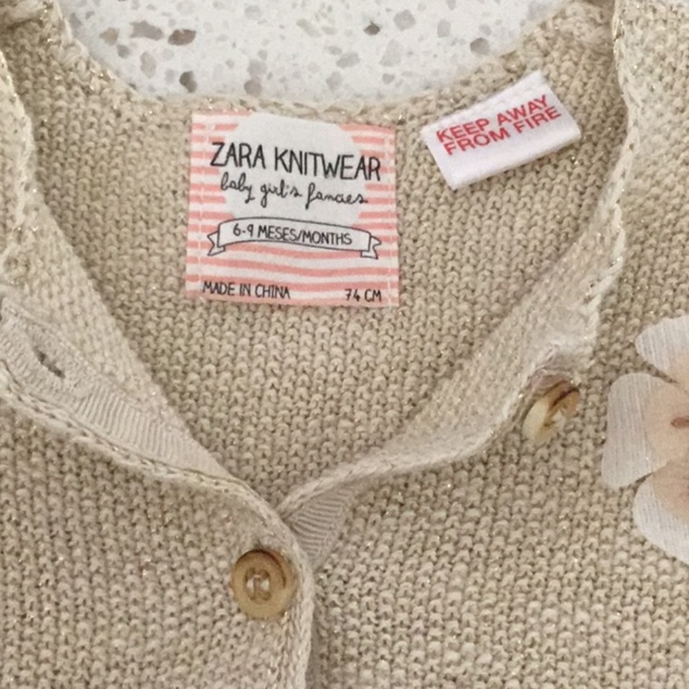 Baby girl Zara cardigan - size 6-9 Months - Picture 2 of 3
